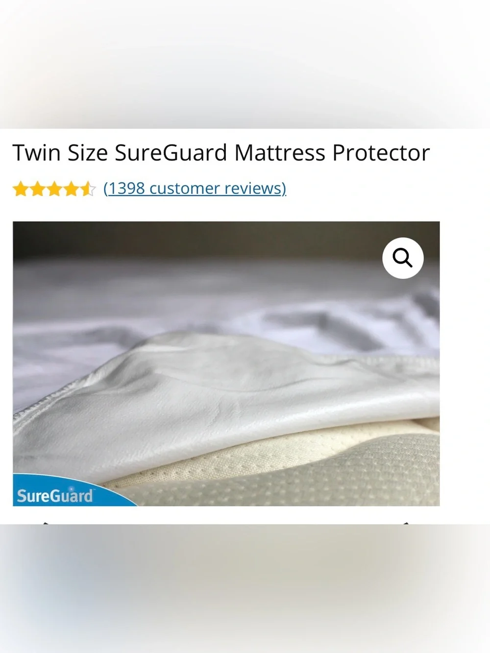 White Mattress protector - Soft Fitted size TWIN